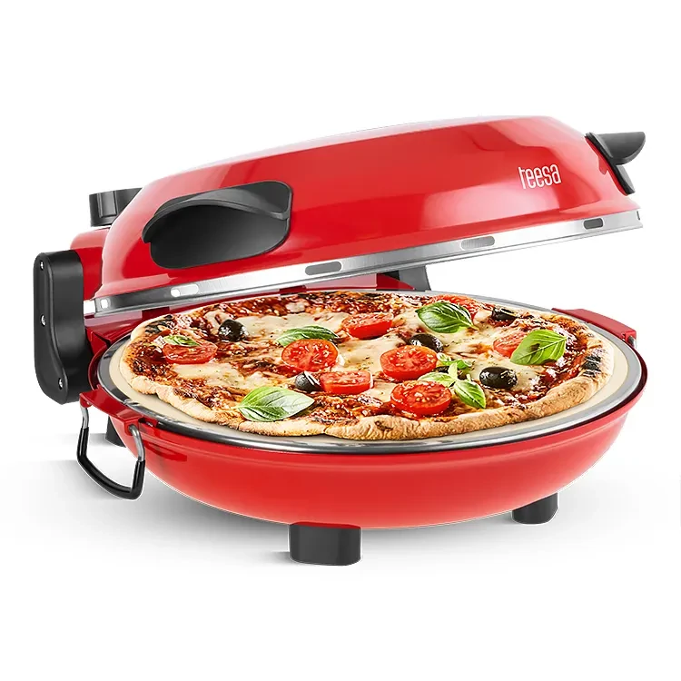 TSA3238 Pizza sütő, Teesa Supreme, piros, 32cm 1200W